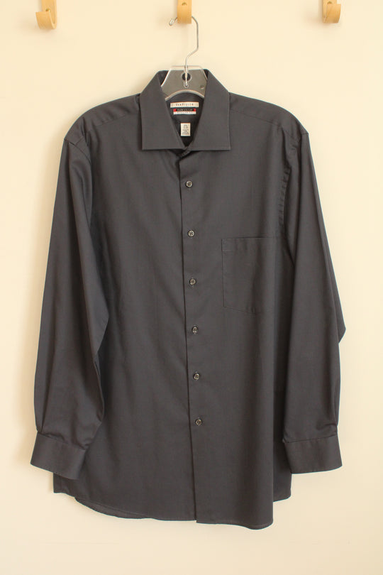 Van Heusen Dark Gray Long Sleeve Button Down Shirt | M
