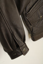 Metropolitan View Brown Genuine Leather Bomber Jacket | L