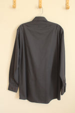 Van Heusen Dark Gray Long Sleeve Button Down Shirt | M