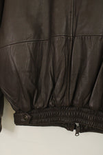Metropolitan View Brown Genuine Leather Bomber Jacket | L
