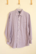 Croft and Barrow Purple and White Plaid Button-down Shirt | L