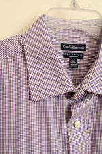 Croft and Barrow Purple and White Plaid Button-down Shirt | L