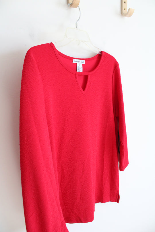 NEW Hasting & Smith Textured Jester Red Top | S