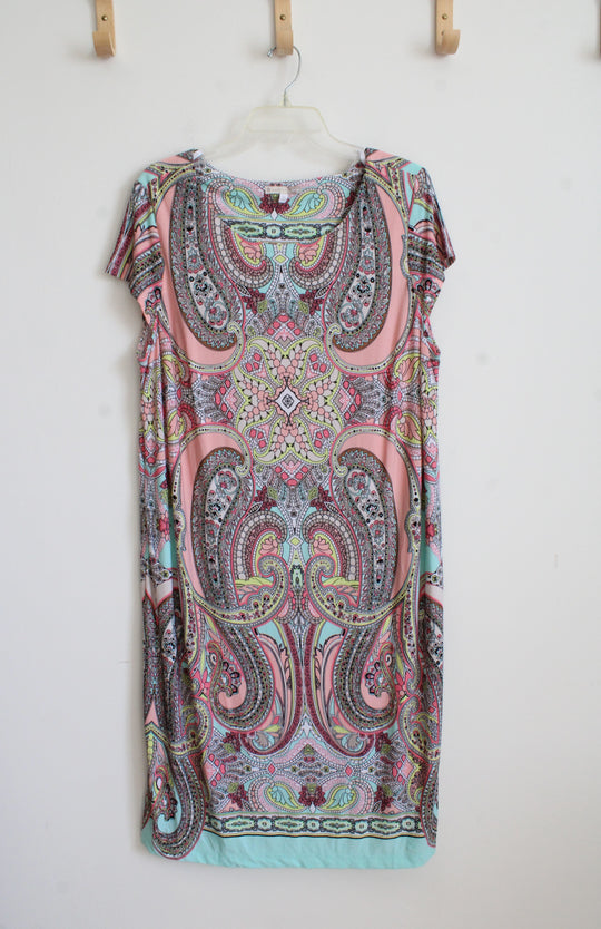 Signature Camryn Colorful Paisley Print Dress | 18W