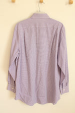Croft and Barrow Purple and White Plaid Button-down Shirt | L
