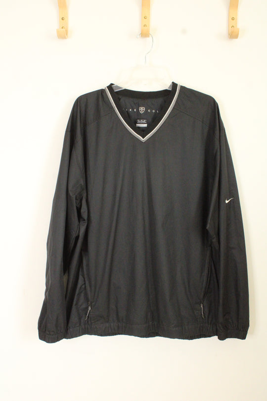 Nike Golf Black V-neck Windbreaker Pullover | XL