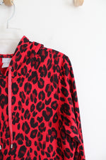 Chico's Red Leopard Print Hoodie | 1 (M)
