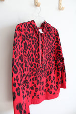 Chico's Red Leopard Print Hoodie | 1 (M)