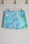 NEW Lilly Pulitzer Collette Blue Floral Scalloped Skort | 6