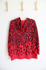Chico's Red Leopard Print Hoodie | 1 (M)