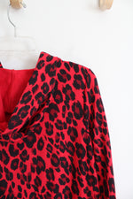Chico's Red Leopard Print Hoodie | 1 (M)
