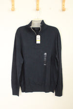 New Nautica Navy Quarter Zip Sweater | M
