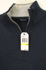 New Nautica Navy Quarter Zip Sweater | M