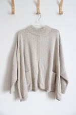 Peruvian Connection Tan Pima Cotton Boxy Sweater | XL