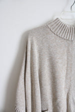 Peruvian Connection Tan Pima Cotton Boxy Sweater | XL