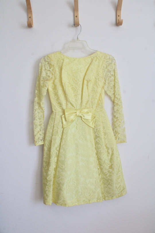 Yellow Lace Long Sleeved Dress | XS/S