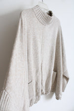 Peruvian Connection Tan Pima Cotton Boxy Sweater | XL