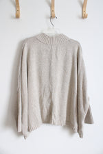 Peruvian Connection Tan Pima Cotton Boxy Sweater | XL