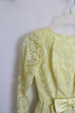 Yellow Lace Long Sleeved Dress | XS/S