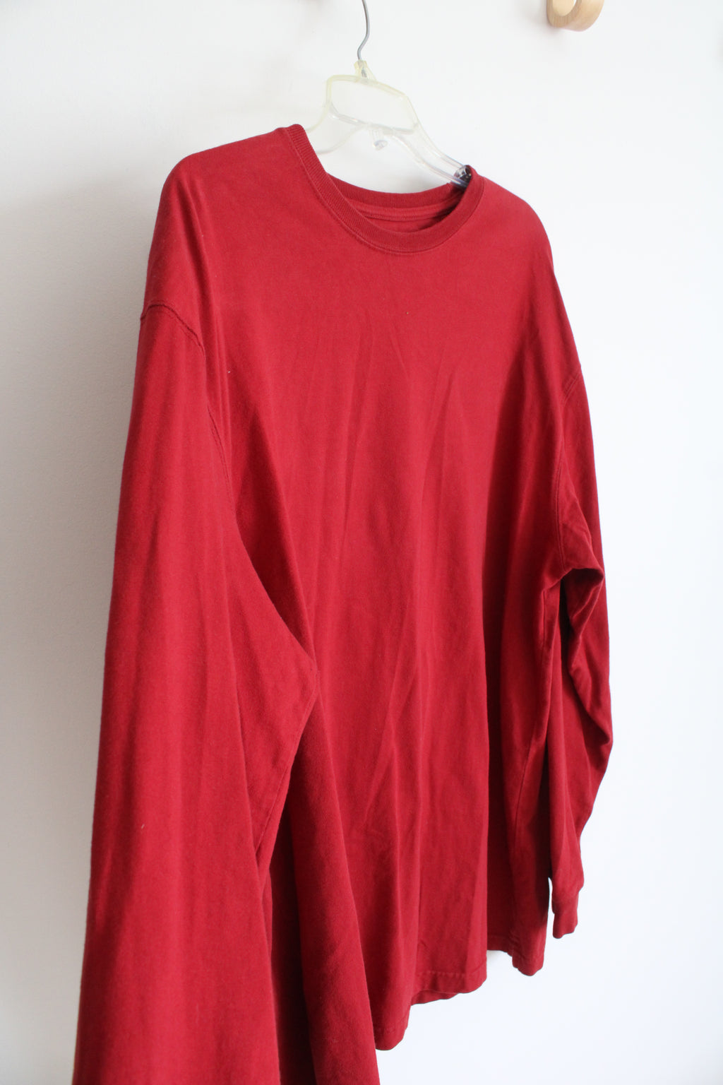 Duluth Trading Co. Red Long Sleeved Relaxed Fit Cotton Shirt | L