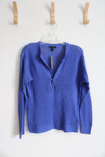 NEW J.Crew Blue Slouchy Linen Knit Top | XXS
