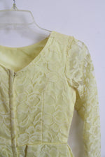 Yellow Lace Long Sleeved Dress | XS/S