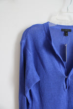 NEW J.Crew Blue Slouchy Linen Knit Top | XXS