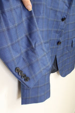 Peter Millar Wool Blue Plaid Blazer | 44