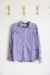 DKNY Purple & White Plaid Button Down Shirt | XL
