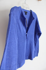 NEW J.Crew Blue Slouchy Linen Knit Top | XXS