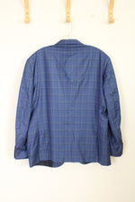Peter Millar Wool Blue Plaid Blazer | 44