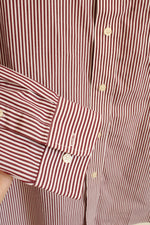 Croft and Barrow Maroon and White Striped LS Button-down Shirt | L