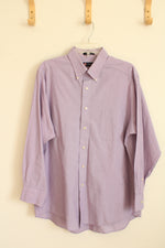 Chaps Purple Mini Plaid LS Button-down Shirt | L