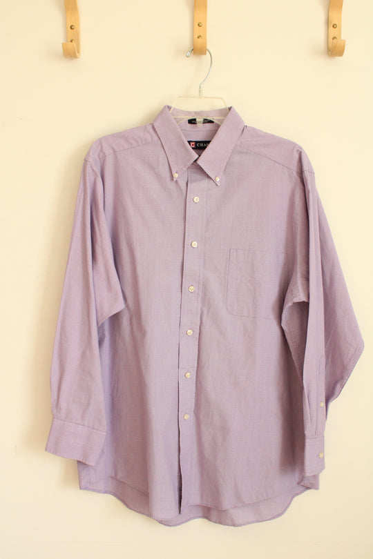 Chaps Purple Mini Plaid LS Button-down Shirt | L