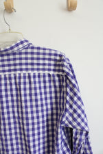 DKNY Purple & White Plaid Button Down Shirt | XL