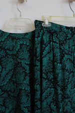 Maren Vintage Green & Black Patterned Top & Skirt | 12