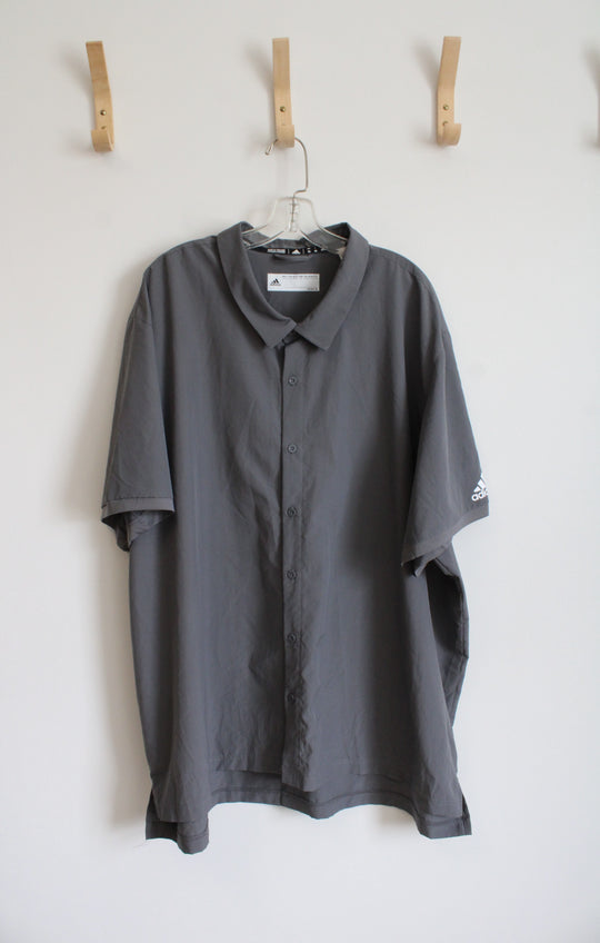 Adidas Gray Button Down Shirt | 3XL