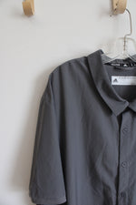 Adidas Gray Button Down Shirt | 3XL