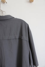 Adidas Gray Button Down Shirt | 3XL