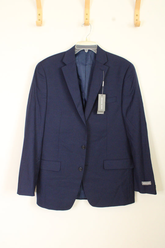 New Michael Kors Navy Wool Blend Blazer |42