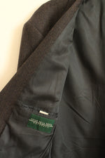 Oscar De L Renta Gray and Tan Herringbone Wool Suit Jacket Blazer | 44R