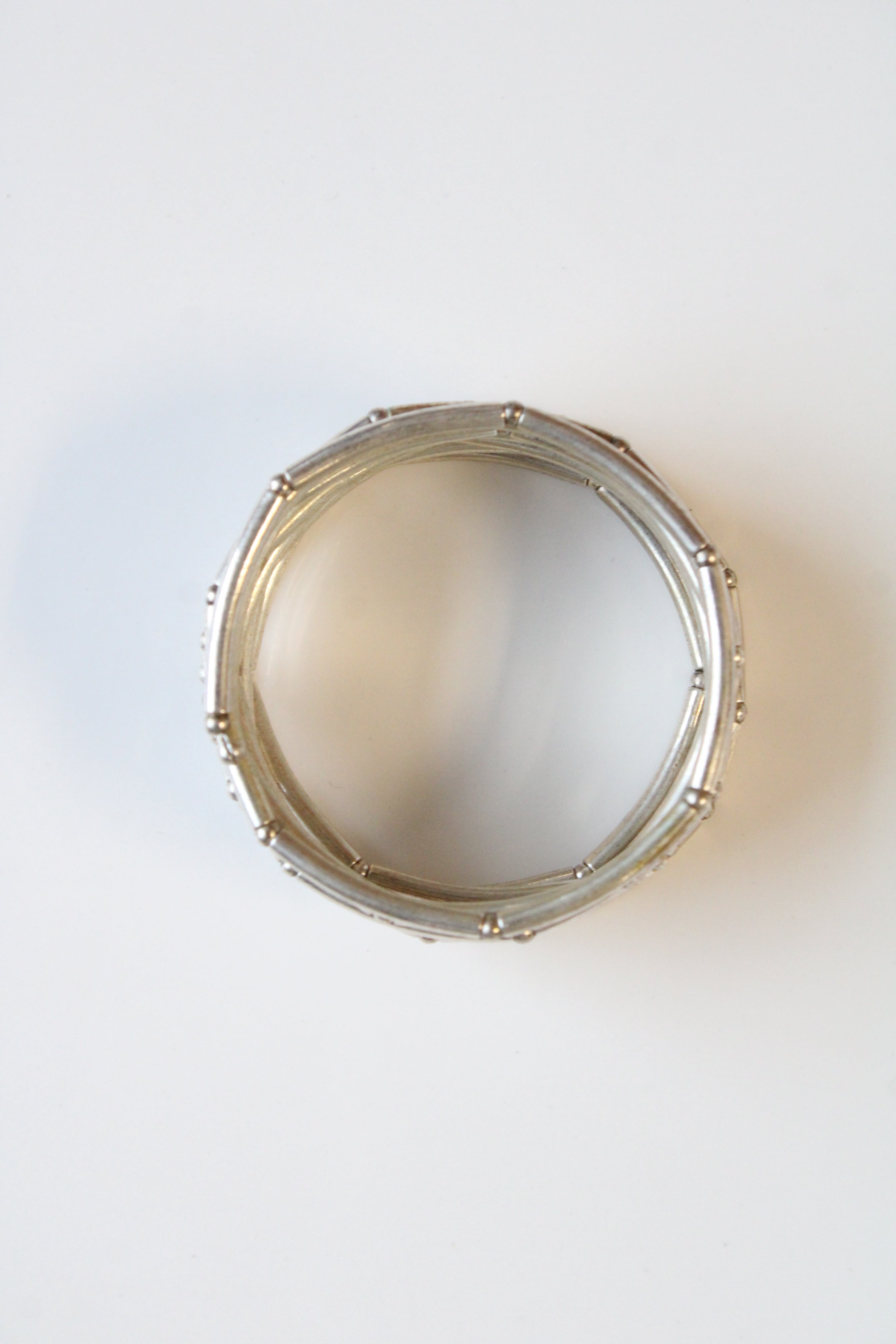 Silver Bamboo Coil Bracelet