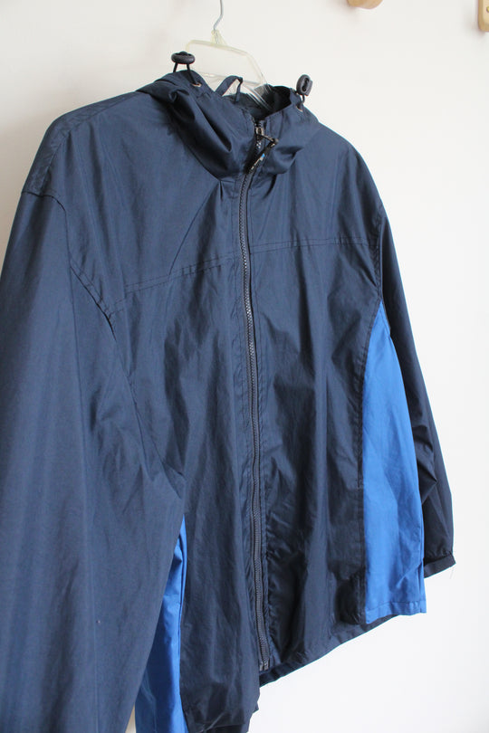 i5 Apparel Two-Toned Blue Full Zip Windbreaker Jacket | M