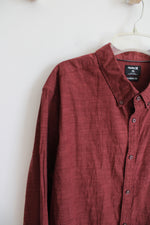 Hurley Classic Fit Brick Red Button Down Shirt | XXL
