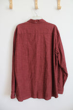 Hurley Classic Fit Brick Red Button Down Shirt | XXL