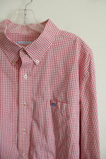 Southern Tide Red & White Plaid Button Down Shirt | XXL