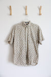 Chaps Ralph Lauren Beige Square Patterned Button Down Shirt | M