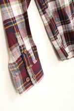 NEW Weatherproof Burgundy Yellow and Navy Plaid Button-down Shirt | XL