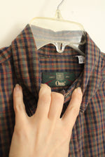 Orvis Blue Green and Tan Plaid Button-down Shirt | L