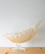 Vintage Large Murano Glass Nautical Shell Shaped Footed Centerpiece